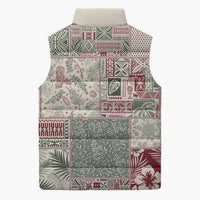 Aloha Hawaii Pastel Christmas Patchwork Sleeveless Puffer Jacket Classic Style LT7 - Polynesian Pride