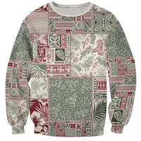 Aloha Hawaii Pastel Christmas Patchwork Sweatshirt Classic Style LT7 Unisex Pastel Green - Polynesian Pride