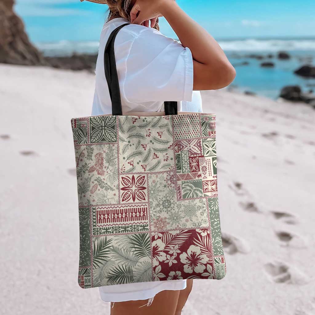 Aloha Hawaii Pastel Christmas Patchwork Tote Bag Classic Style LT7 - Polynesian Pride