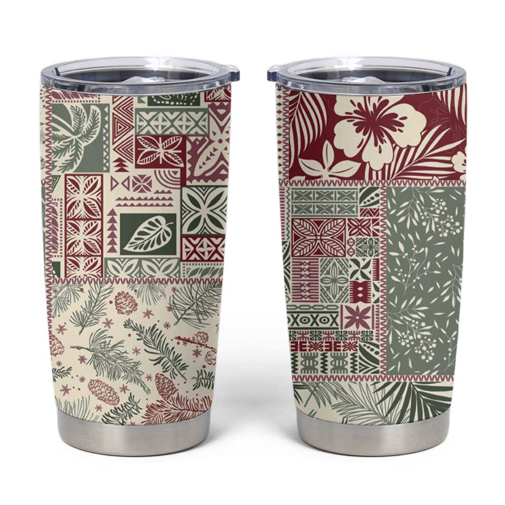 Aloha Hawaii Pastel Christmas Patchwork Tumbler Cup Classic Style LT7 Pastel Green - Polynesian Pride