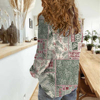 Aloha Hawaii Pastel Christmas Patchwork Women Casual Shirt Classic Style LT7 - Polynesian Pride