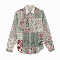 Aloha Hawaii Pastel Christmas Patchwork Women Casual Shirt Classic Style LT7 - Polynesian Pride