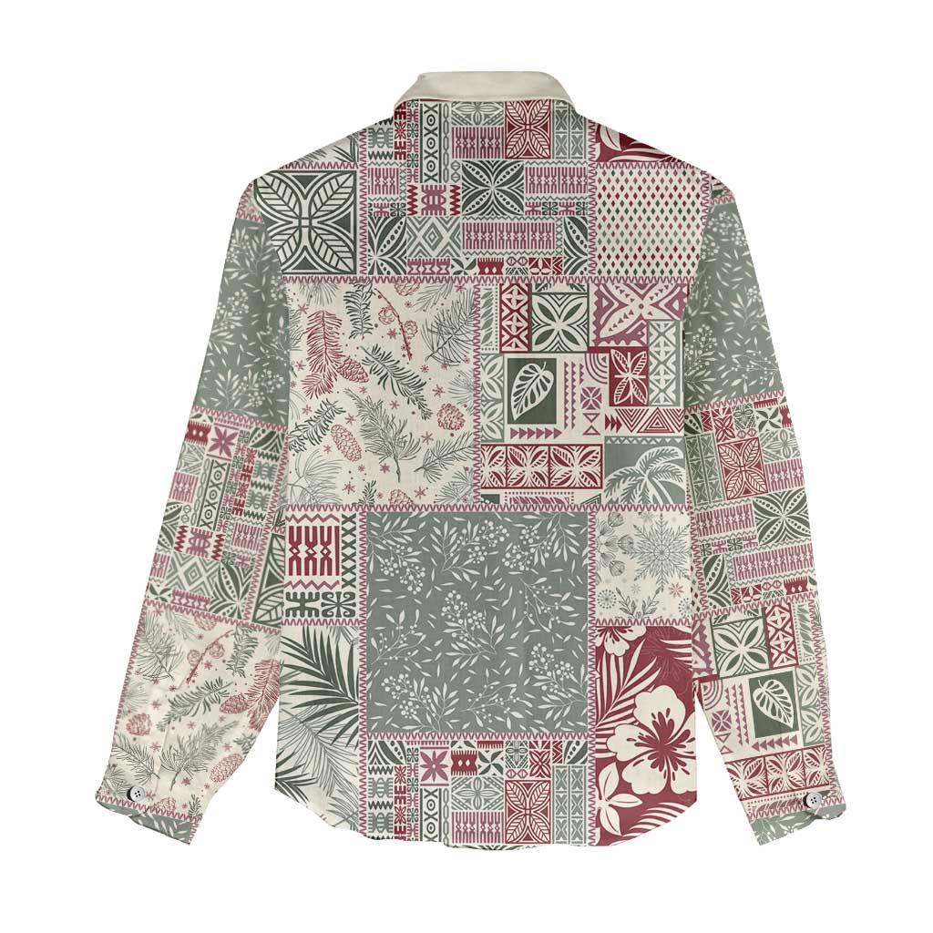 Aloha Hawaii Pastel Christmas Patchwork Women Casual Shirt Classic Style LT7 - Polynesian Pride