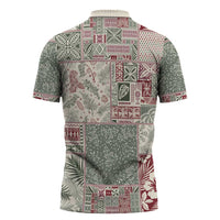 Aloha Hawaii Pastel Christmas Patchwork Zipper Polo Shirt Classic Style LT7 - Polynesian Pride