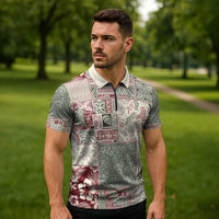 Aloha Hawaii Pastel Christmas Patchwork Zipper Polo Shirt Classic Style LT7 - Polynesian Pride