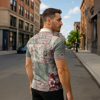 Aloha Hawaii Pastel Christmas Patchwork Zipper Polo Shirt Classic Style LT7 - Polynesian Pride