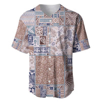 Aloha Hawaii Pastel Christmas Patchwork Baseball Jersey Rustic Style LT7 Beige - Polynesian Pride