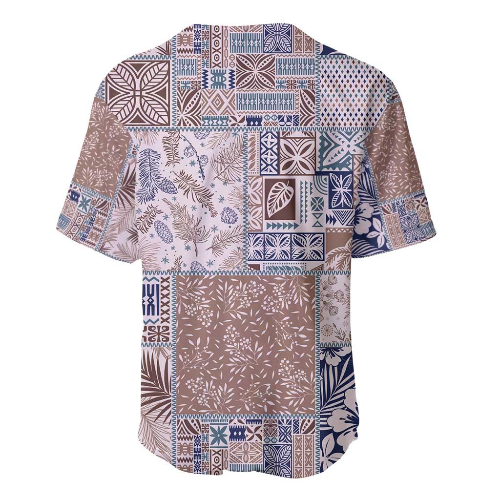 Aloha Hawaii Pastel Christmas Patchwork Baseball Jersey Rustic Style LT7 - Polynesian Pride