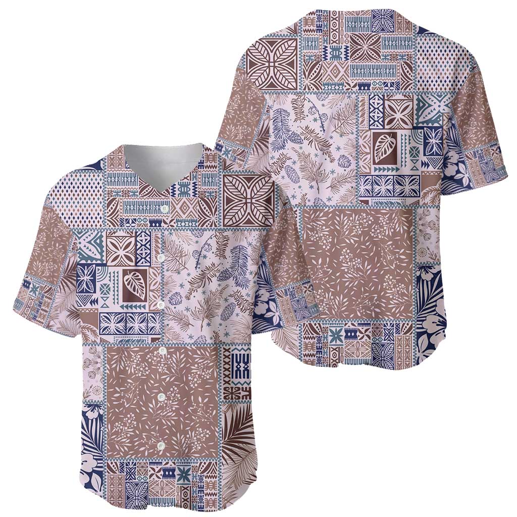Aloha Hawaii Pastel Christmas Patchwork Baseball Jersey Rustic Style LT7 - Polynesian Pride