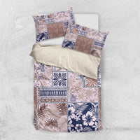 Aloha Hawaii Pastel Christmas Patchwork Bedding Set Rustic Style LT7 US Twin 172cm x 218cm Beige - Polynesian Pride