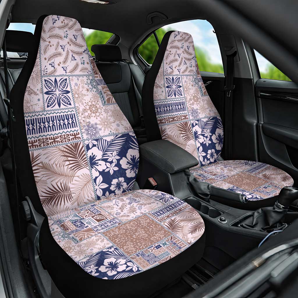 Aloha Hawaii Pastel Christmas Patchwork Car Seat Cover Rustic Style LT7 One Size Beige - Polynesian Pride