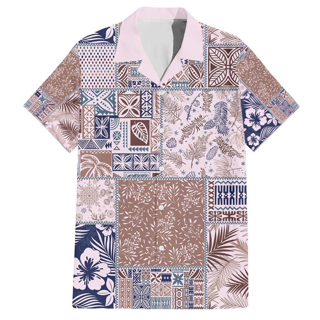 Aloha Hawaii Pastel Christmas Patchwork Hawaiian Shirt Rustic Style LT7 Beige - Polynesian Pride