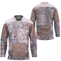 Aloha Hawaii Pastel Christmas Patchwork Hockey Jersey Rustic Style LT7 - Polynesian Pride