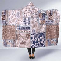 Aloha Hawaii Pastel Christmas Patchwork Hooded Blanket Rustic Style LT7 One Size Beige - Polynesian Pride