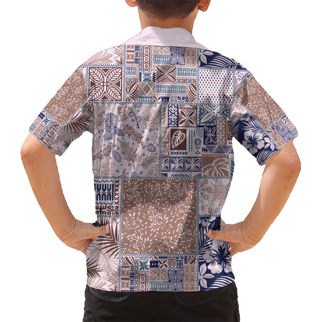 Aloha Hawaii Pastel Christmas Patchwork Kid Hawaiian Shirt Rustic Style LT7 - Polynesian Pride