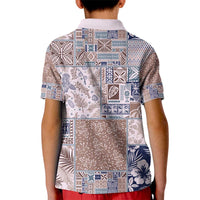 Aloha Hawaii Pastel Christmas Patchwork Kid Polo Shirt Rustic Style LT7 - Polynesian Pride