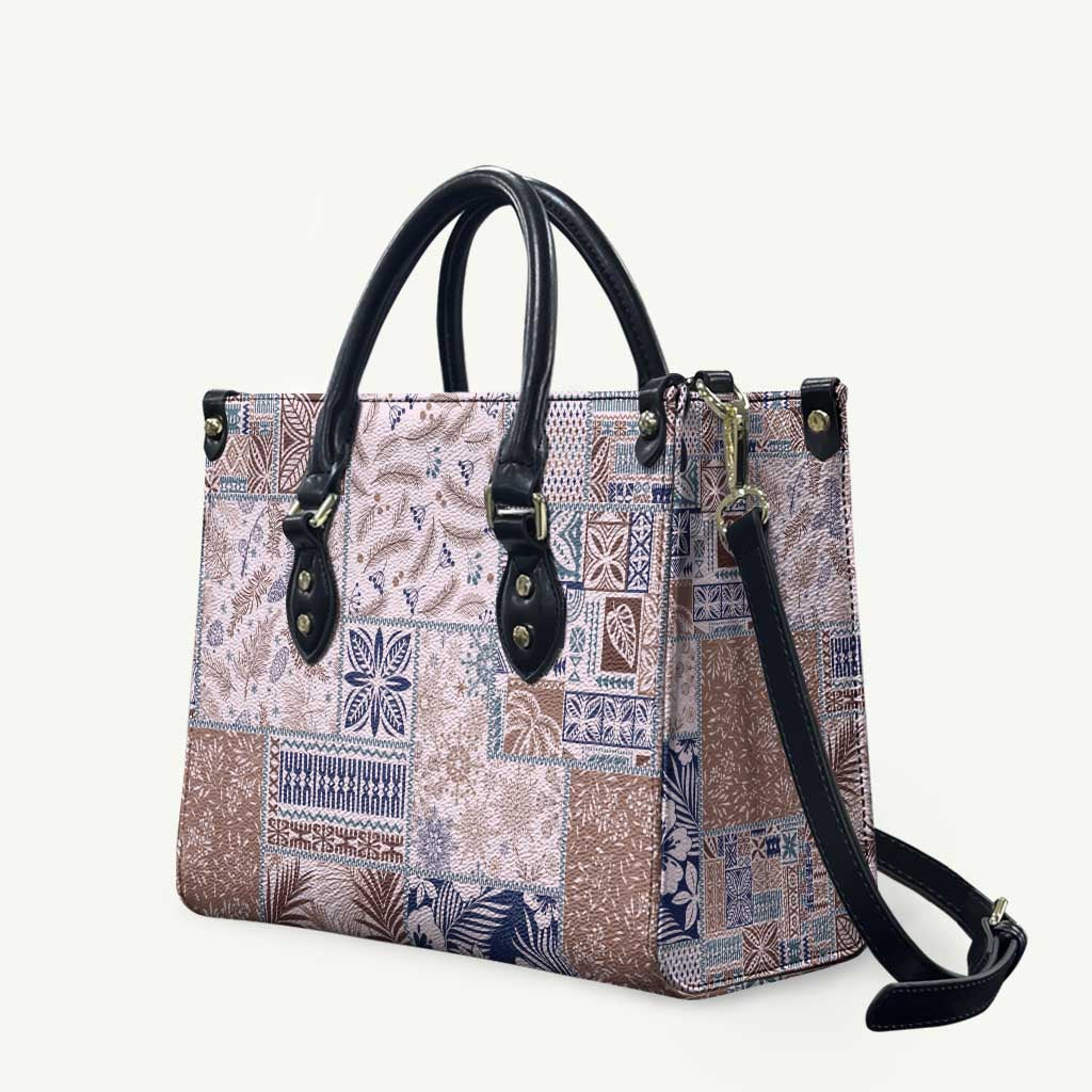 Aloha Hawaii Pastel Christmas Patchwork Leather Bag Rustic Style LT7 Beige - Polynesian Pride