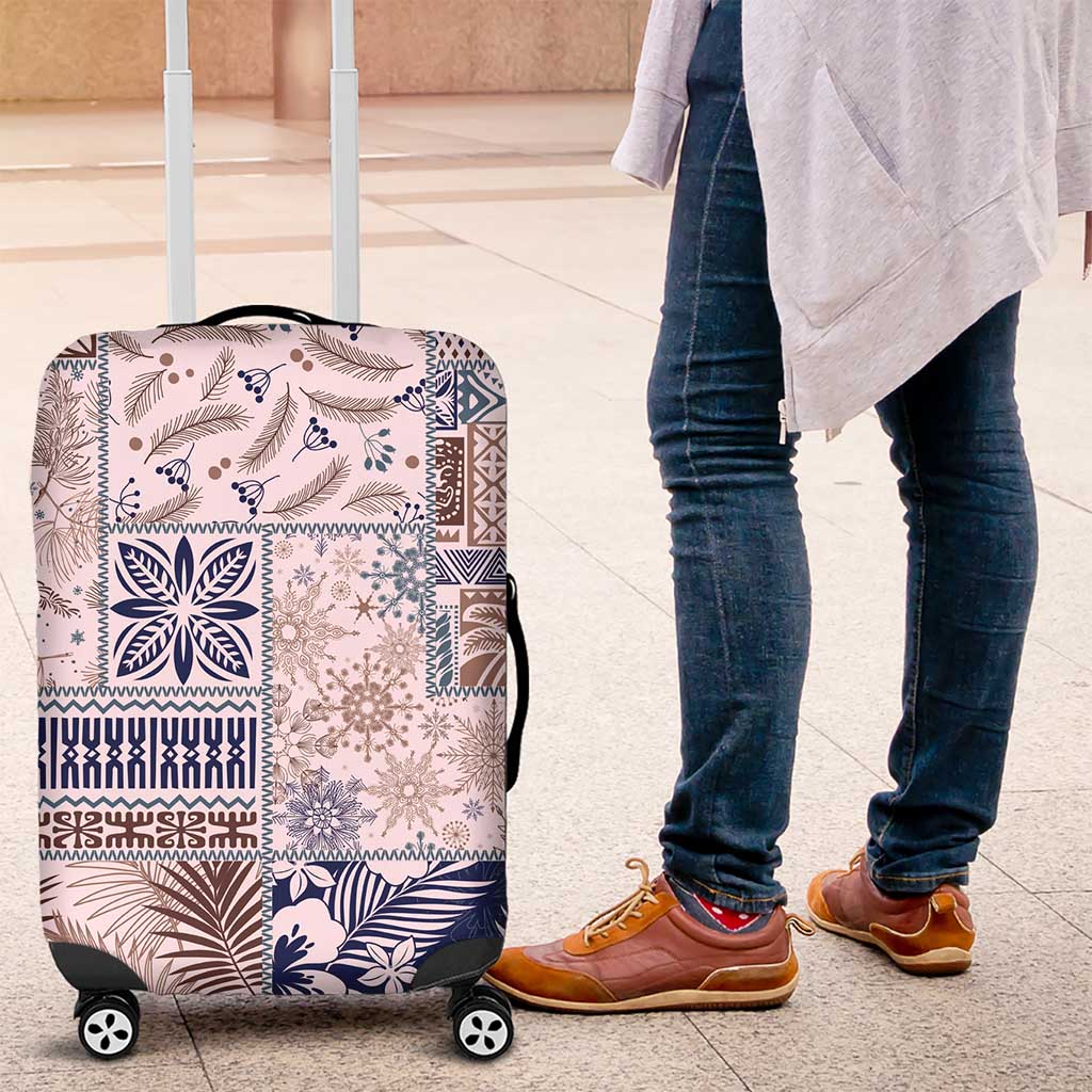 Aloha Hawaii Pastel Christmas Patchwork Luggage Cover Rustic Style LT7 Beige - Polynesian Pride