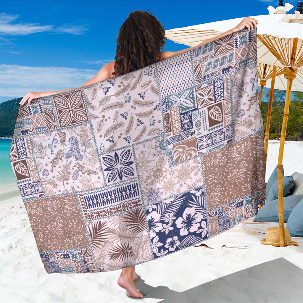 Aloha Hawaii Pastel Christmas Patchwork Sarong Rustic Style LT7 One Size 44 x 66 inches Beige - Polynesian Pride