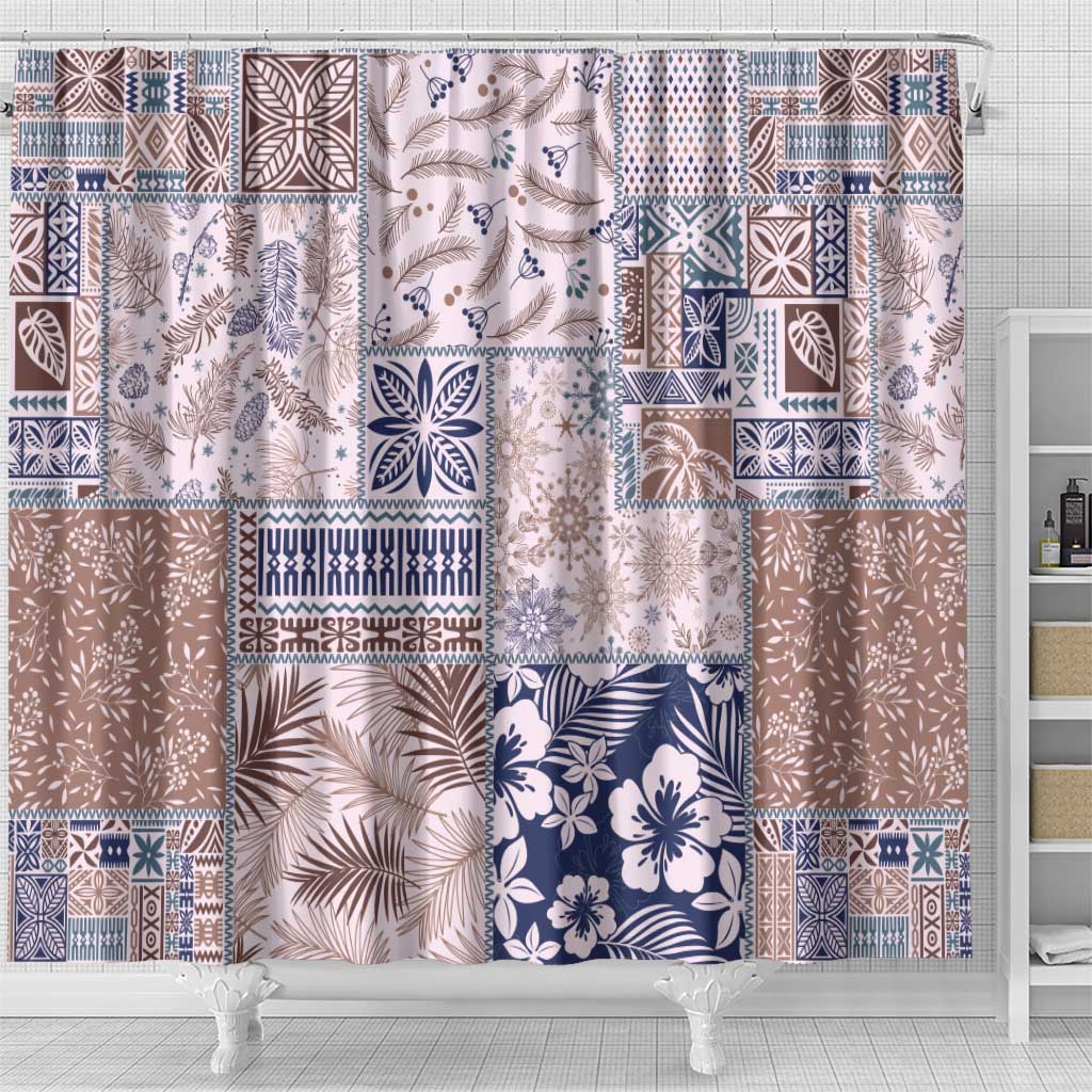 Aloha Hawaii Pastel Christmas Patchwork Shower Curtain Rustic Style LT7 - Polynesian Pride