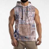 Aloha Hawaii Pastel Christmas Patchwork Sleeveless Hoodie Rustic Style LT7 - Polynesian Pride