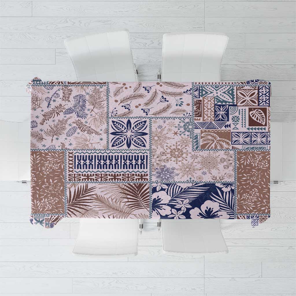 Aloha Hawaii Pastel Christmas Patchwork Tablecloth Rustic Style LT7 Beige - Polynesian Pride