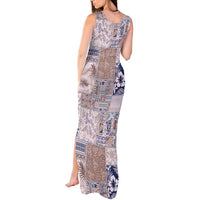 Aloha Hawaii Pastel Christmas Patchwork Tank Maxi Dress Rustic Style LT7 - Polynesian Pride