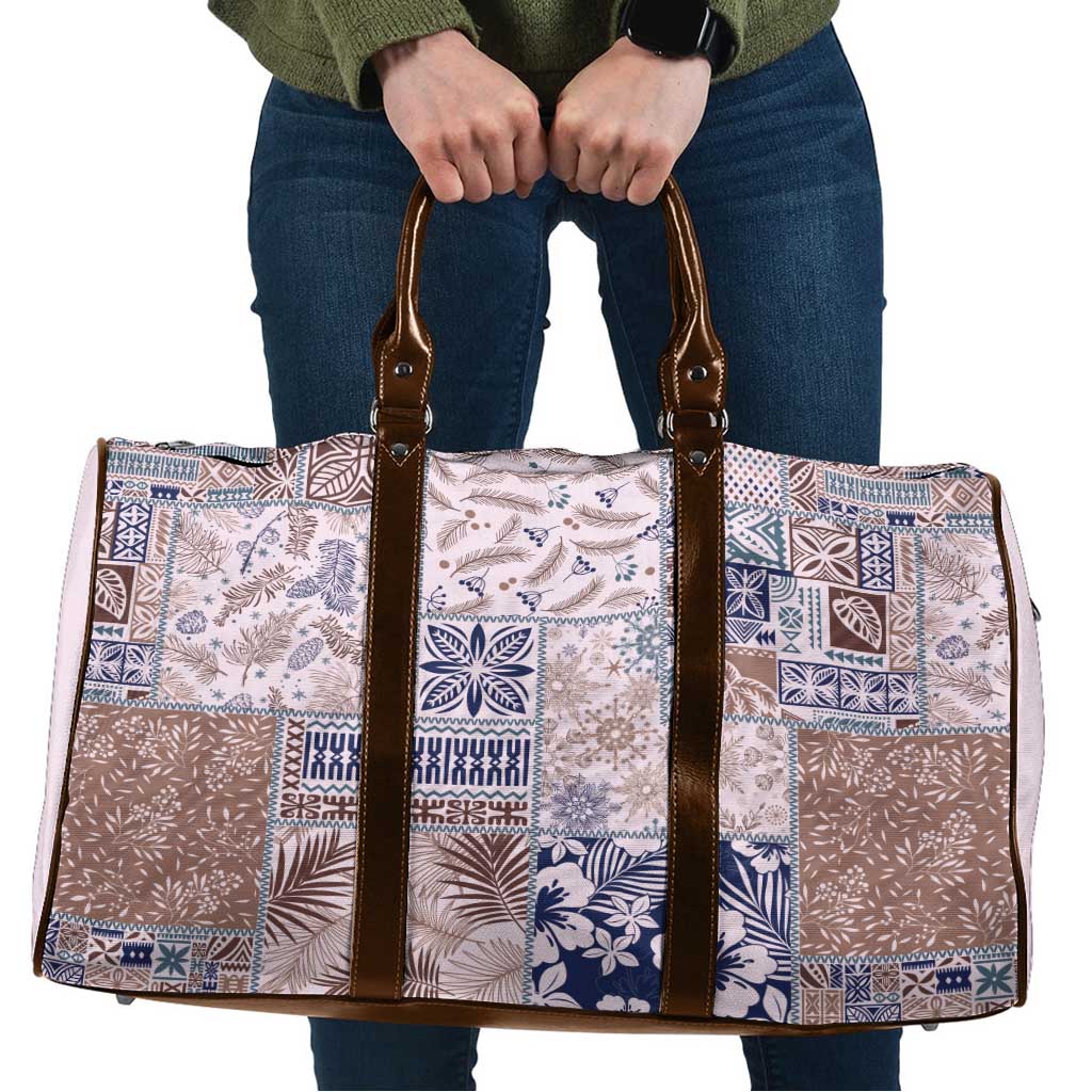 Aloha Hawaii Pastel Christmas Patchwork Travel Bag Rustic Style LT7 Beige - Polynesian Pride