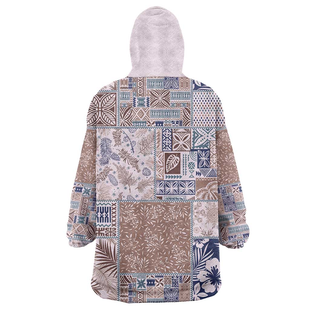 Aloha Hawaii Pastel Christmas Patchwork Wearable Blanket Hoodie Rustic Style LT7 - Polynesian Pride