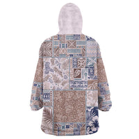 Aloha Hawaii Pastel Christmas Patchwork Wearable Blanket Hoodie Rustic Style LT7 - Polynesian Pride