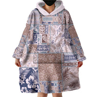 Aloha Hawaii Pastel Christmas Patchwork Wearable Blanket Hoodie Rustic Style LT7 - Polynesian Pride