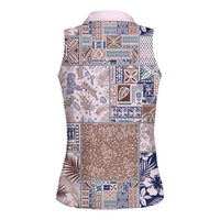 Aloha Hawaii Pastel Christmas Patchwork Women Sleeveless Polo Shirt Rustic Style LT7 - Polynesian Pride