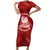 New Zealand Christmas Short Sleeve Bodycon Dress Silver Fern Mix Kiwi Bird Ver01 LT7 Long Dress Red - Polynesian Pride