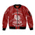 New Zealand Christmas Sleeve Zip Bomber Jacket Silver Fern Mix Kiwi Bird Ver01 LT7 Unisex Red - Polynesian Pride