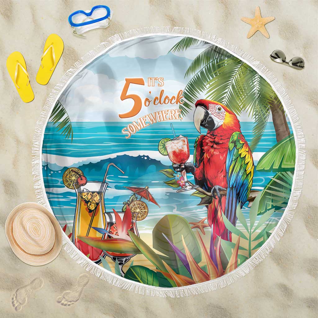 Aloha Hawaii Christmas Beach Blanket It's 5 o'clock Somewhere LT7 One Size 150cm Colorful - Polynesian Pride