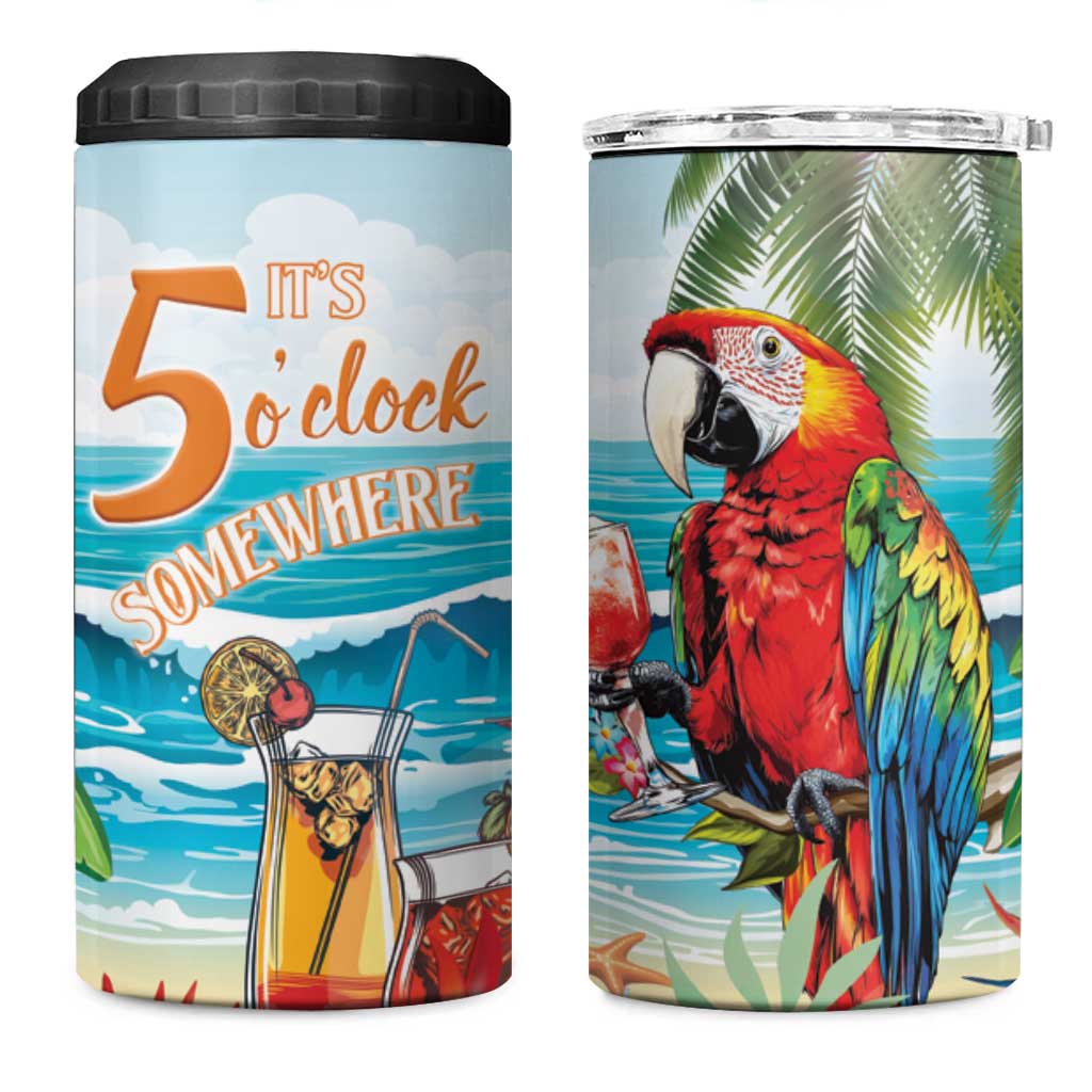 Aloha Hawaii Christmas 4 in 1 Can Cooler Tumbler It's 5 o'clock Somewhere LT7 One Size: 16 oz Colorful - Polynesian Pride