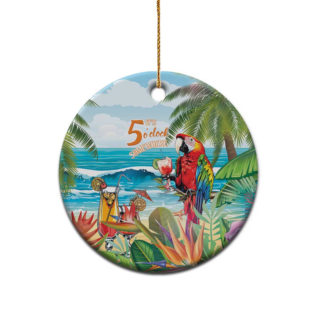 Aloha Hawaii Christmas Ceramic Ornament It's 5 o'clock Somewhere LT7 - Polynesian Pride