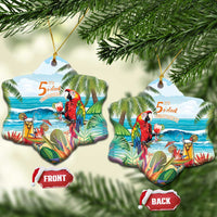 Aloha Hawaii Christmas Ceramic Ornament It's 5 o'clock Somewhere LT7 Snow Flake Colorful - Polynesian Pride