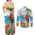 Aloha Hawaii Christmas Couples Matching Off Shoulder Maxi Dress and Long Sleeve Button Shirt It's 5 o'clock Somewhere