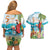 Aloha Hawaii Christmas Couples Matching Off Shoulder Short Dress and Hawaiian Shirt It's 5 o'clock Somewhere