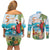 Aloha Hawaii Christmas Couples Matching Off Shoulder Short Dress and Long Sleeve Button Shirt It's 5 o'clock Somewhere