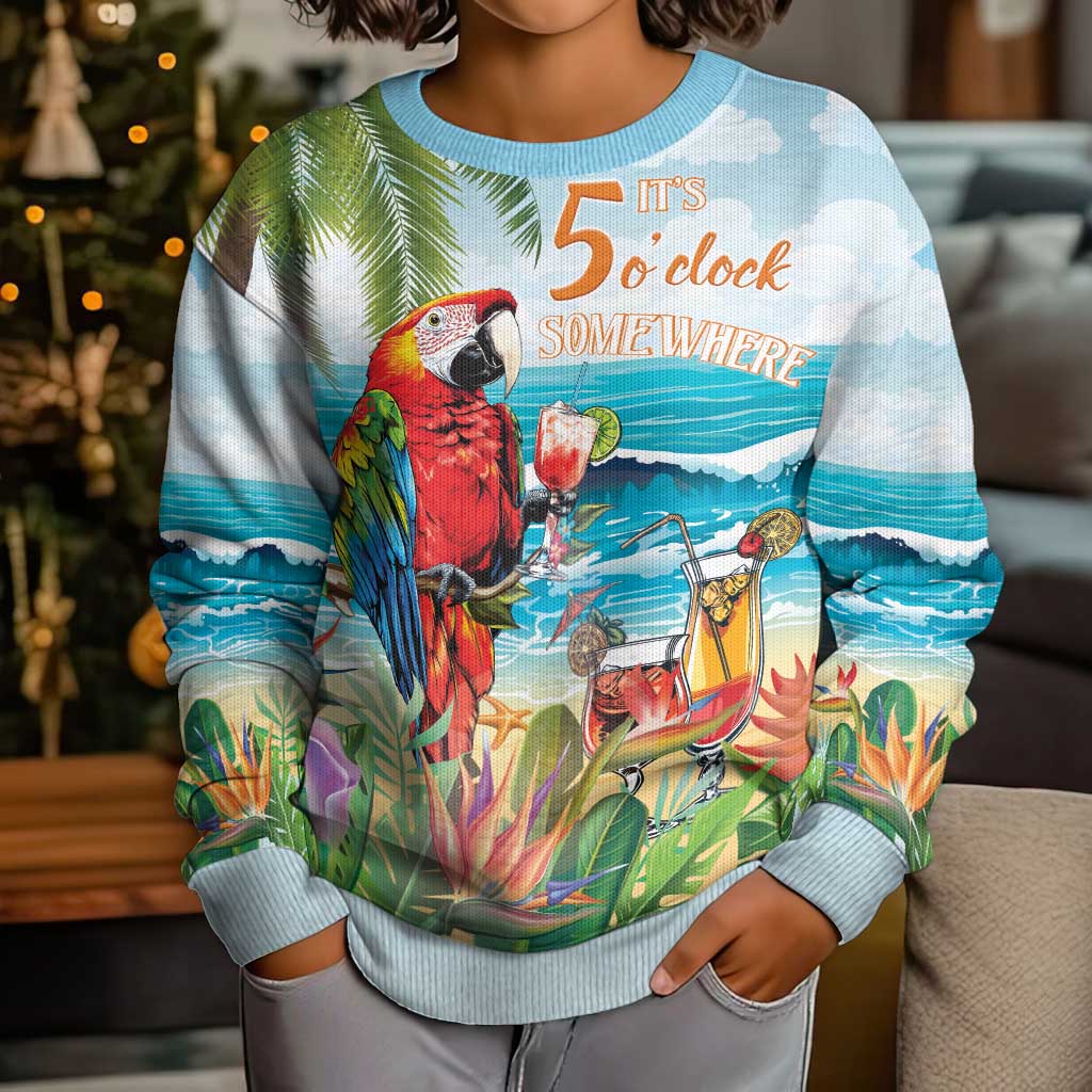 Aloha Hawaii Christmas Kid Ugly Christmas Sweater It's 5 o'clock Somewhere LT7 - Polynesian Pride