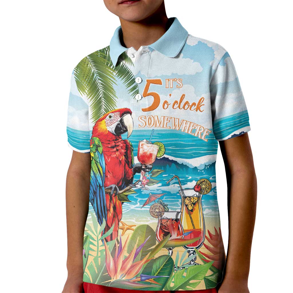 Aloha Hawaii Christmas Kid Polo Shirt It's 5 o'clock Somewhere LT7 Kid Colorful - Polynesian Pride