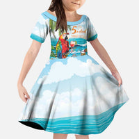 Aloha Hawaii Christmas Kid Short Sleeve Dress It's 5 o'clock Somewhere LT7 KID Colorful - Polynesian Pride