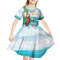 Aloha Hawaii Christmas Kid Short Sleeve Dress It's 5 o'clock Somewhere LT7 - Polynesian Pride