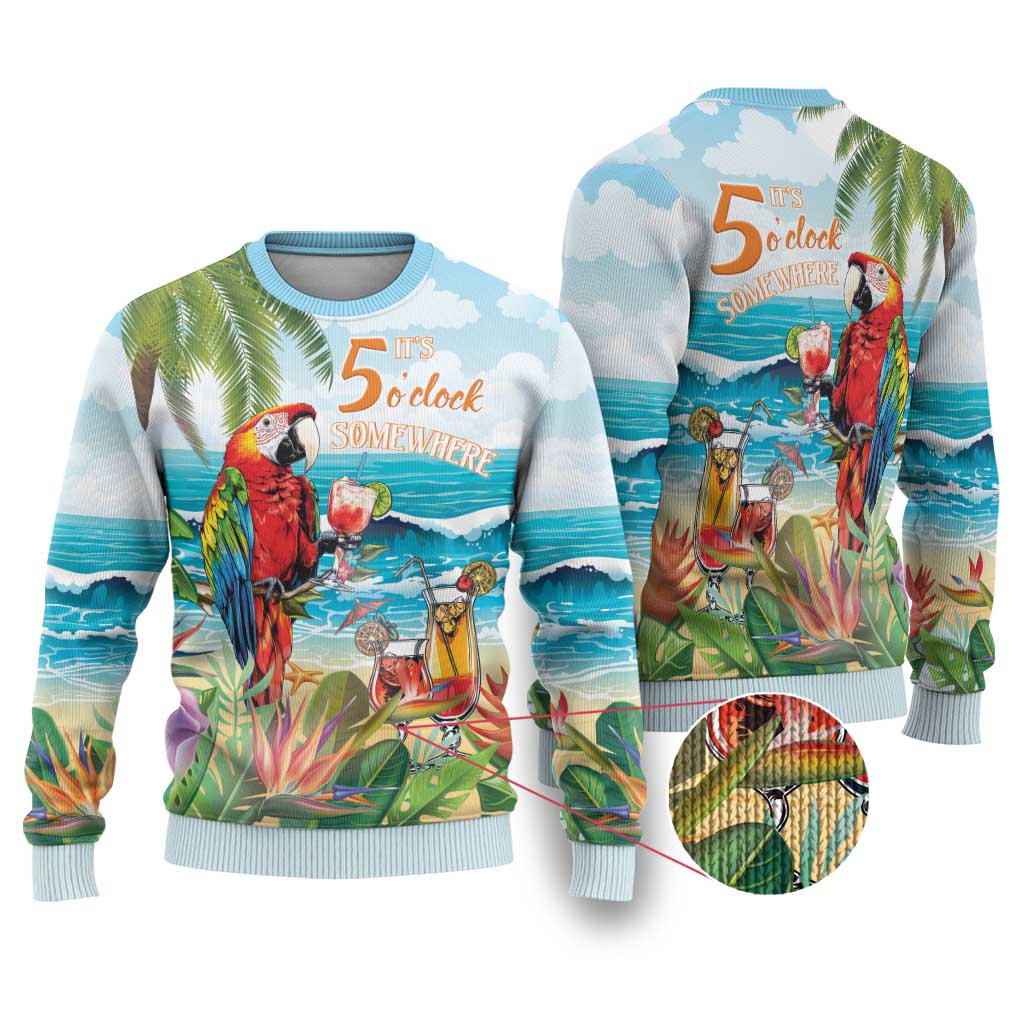 Aloha Hawaii Christmas Ugly Christmas Sweater It's 5 o'clock Somewhere LT7 Colorful - Polynesian Pride