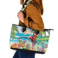 Aloha Hawaii Christmas Leather Tote Bag It's 5 o'clock Somewhere LT7 Colorful - Polynesian Pride