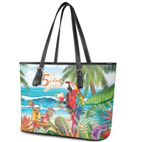 Aloha Hawaii Christmas Leather Tote Bag It's 5 o'clock Somewhere LT7 - Polynesian Pride