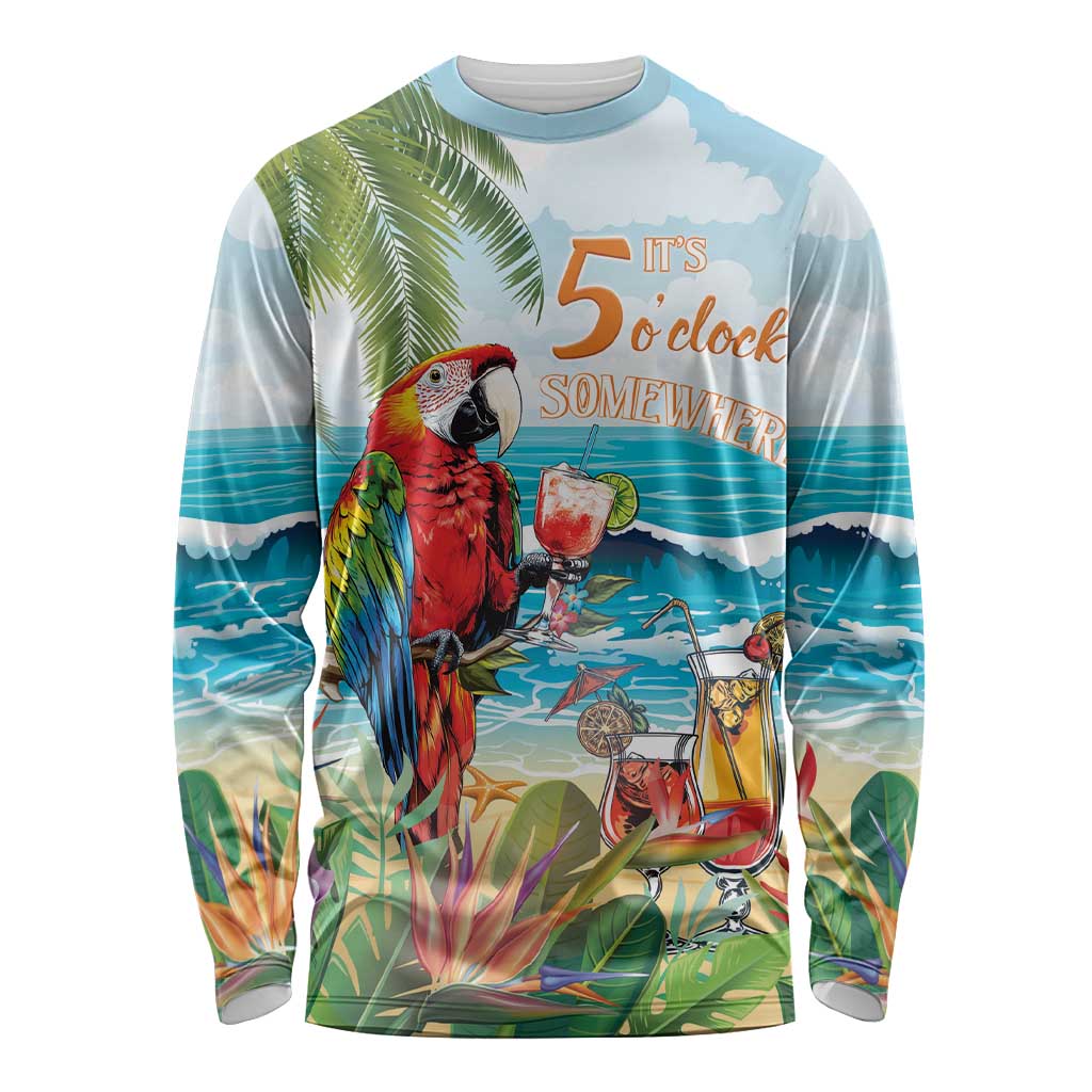 Aloha Hawaii Christmas Long Sleeve Shirt It's 5 o'clock Somewhere LT7 Unisex Colorful - Polynesian Pride