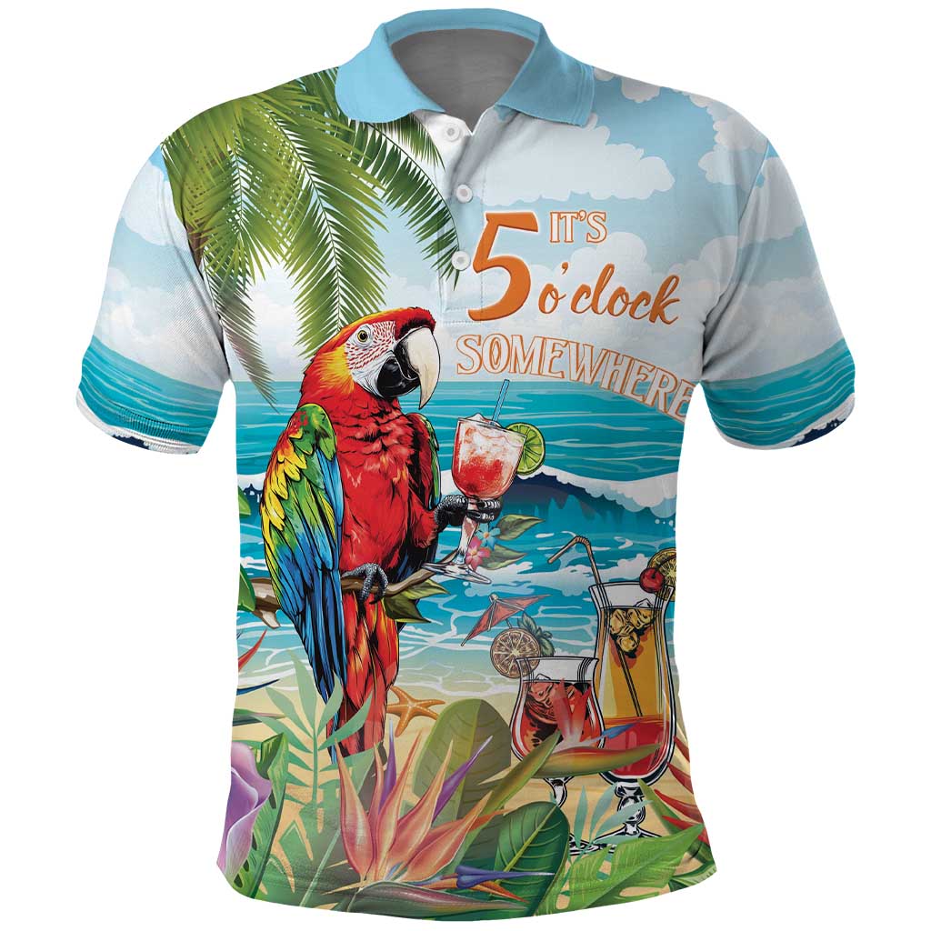 Aloha Hawaii Christmas Polo Shirt It's 5 o'clock Somewhere LT7 Colorful - Polynesian Pride